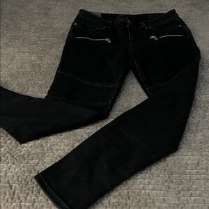 ALL SAINTS -  Dark Black Skinny Jeans - biker / W28